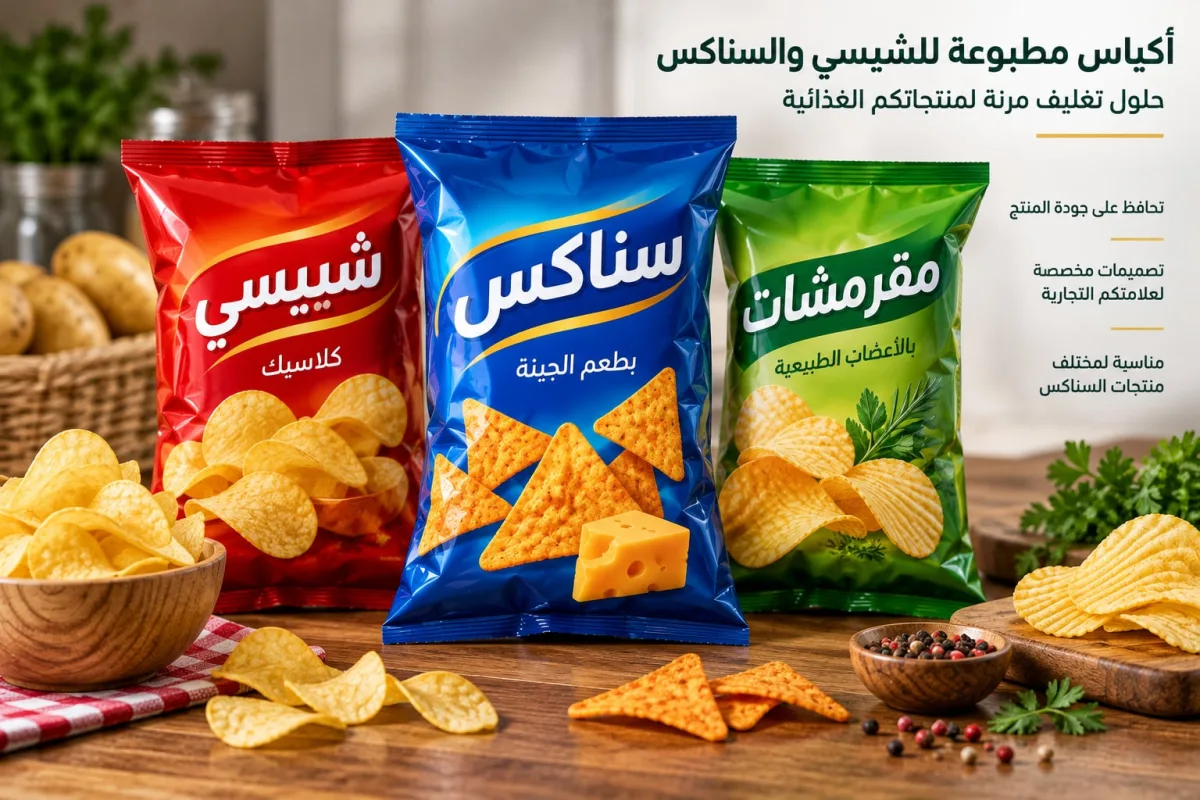 أكياس مطبوعة للشيبسي والسناكس – Printed Snack Packaging Bags